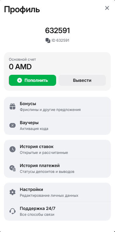 Hisob sahifasi skrinshoti